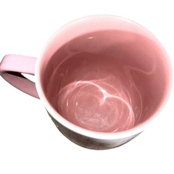 Disney Parks Pink & White Mug Minnie Mouse Pink Silouette Kin Words - Picture 2 of 4